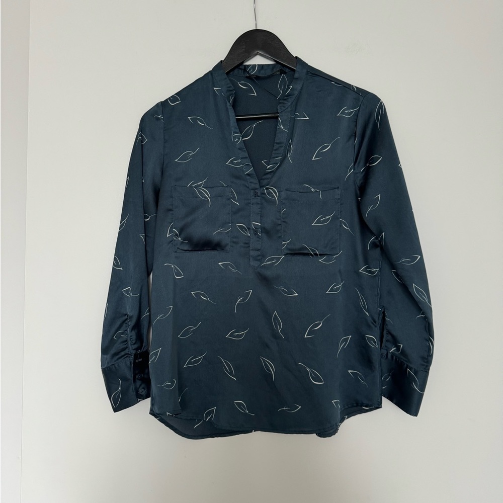 Zara Basic Satin Effect Print Blouse - image 1